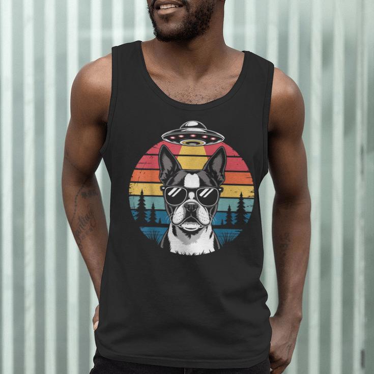 Boston Terrier UFO Alien Boston Terrier Dog Mom Dad Men Tank Top, novelty gifts, funny gifts