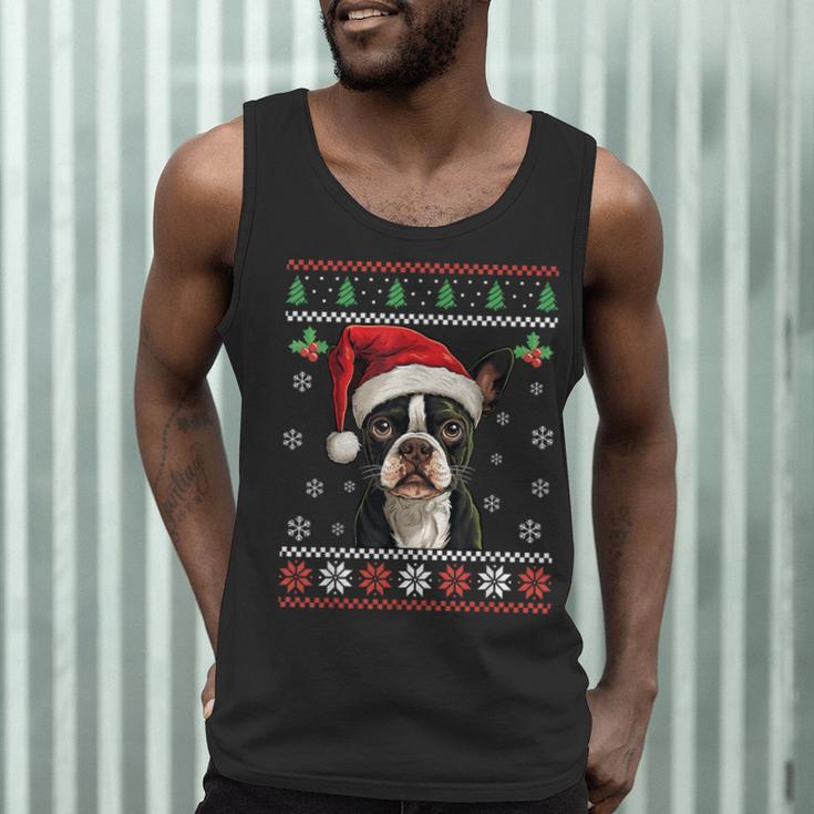 Boston Terrier Ugly Christmas Sweater Xmas For Adults Kids Men Tank Top, novelty gifts, funny gifts