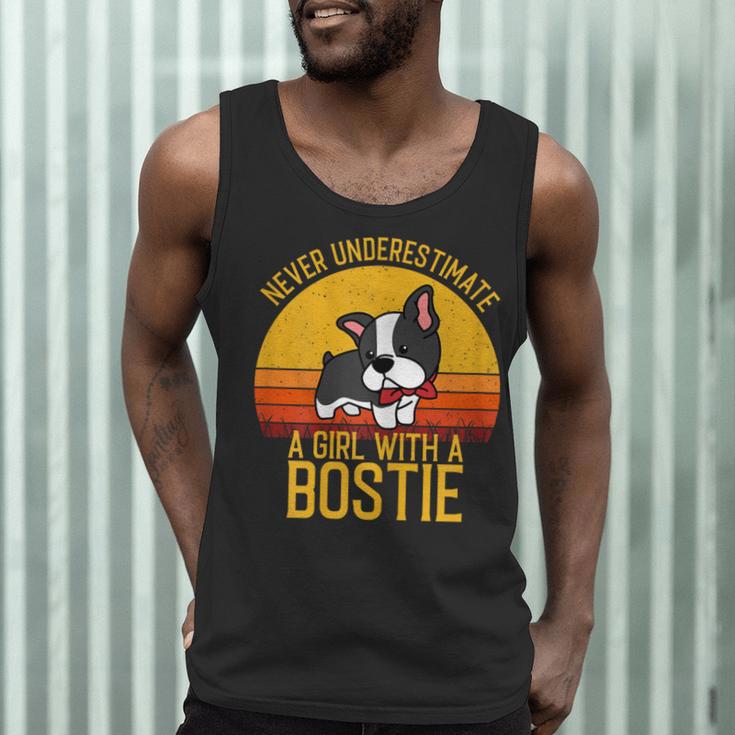 Boston Terrier Never Underestimate a Girl With a Bostie Men Tank Top, novelty gifts, funny gifts