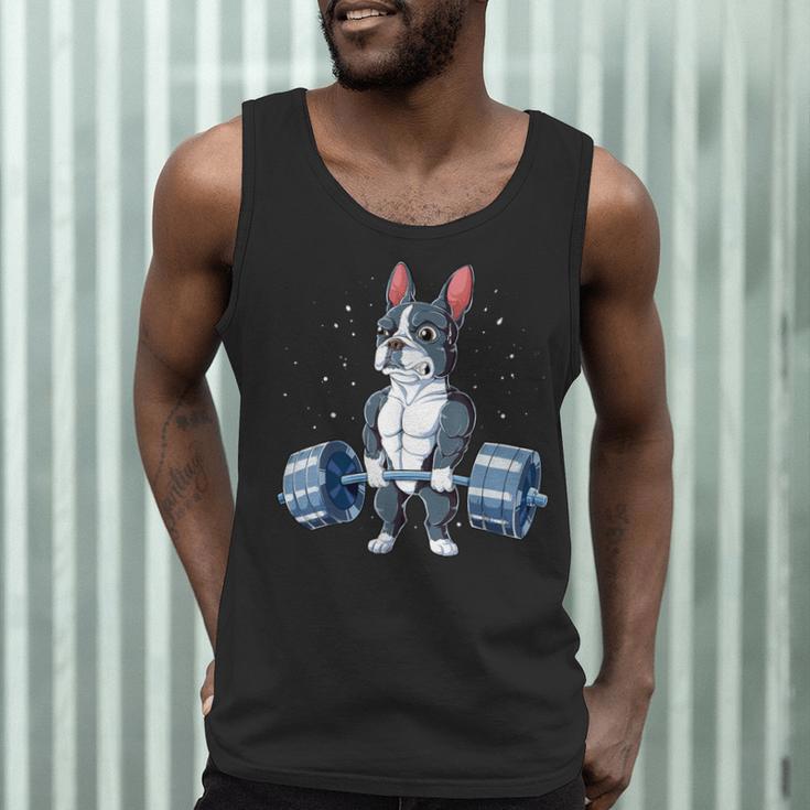 Boston Terrier Weightlifting Deadlift Men Fitness Gym Men Tank Top, novelty gifts, funny gifts