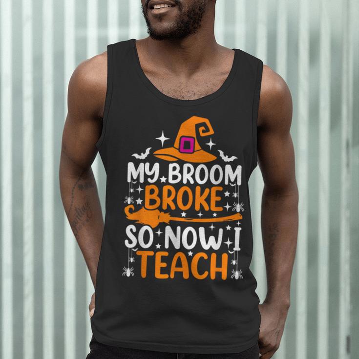 My Broom Broke So Now I Teach Halloween Teacher Men Tank Top, novelty gifts, funny gifts My Broom Broke So Now I Teach Halloween Teacher Men Tank Top, novelty gifts, funny gifts
