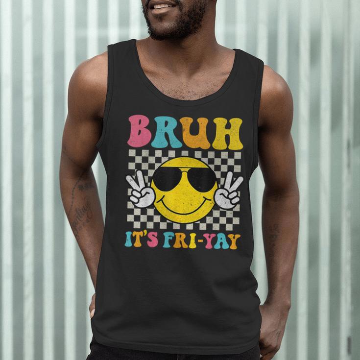 Bruh It's Fri-Yay Friday Weekend Smile Face Teacher Student Men Tank Top, novelty gifts, funny gifts
