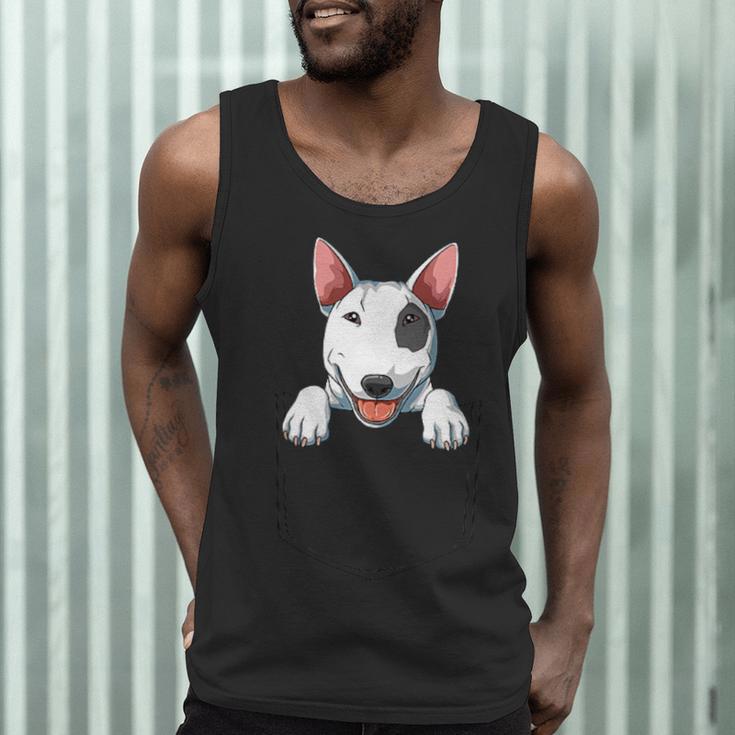 Bull Terrier Pocket Bull Terrier Peeking Out Pocket Men Tank Top, novelty gifts, funny gifts