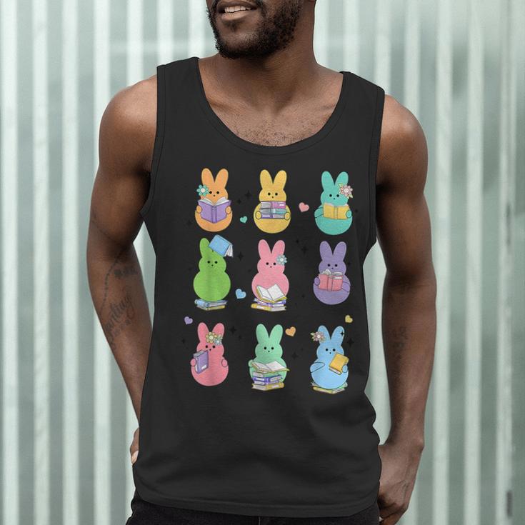 Bunny Reading Books Easter Day Librarian Teacher Book Men Tank Top, novelty gifts, funny gifts