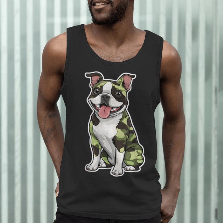 Camo Boston Terrier Pet Owner Camouflage Dog Lover Men Tank Top, novelty gifts, funny gifts