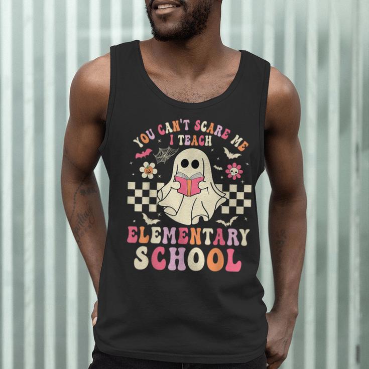 You Can't Scare Me I Teach Elementary School Teacher Spooky Men Tank Top, novelty gifts, funny gifts