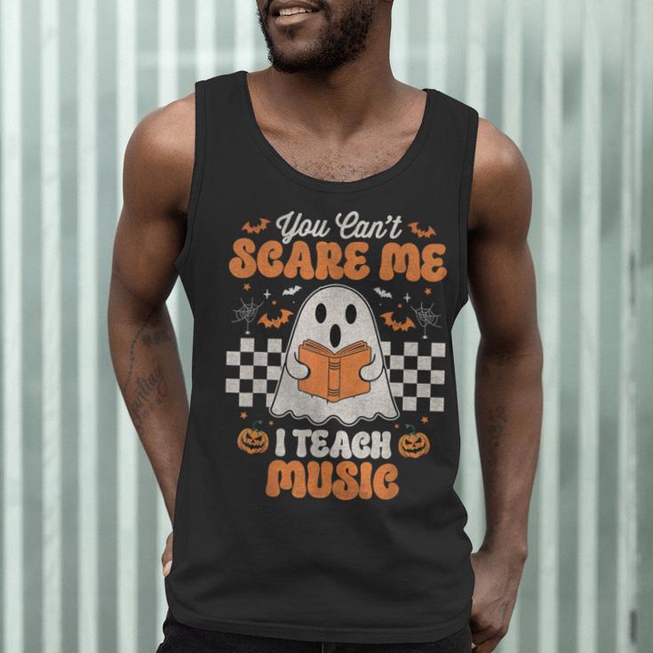 You Can't Scare Me I Teach Music Retro Teacher Halloween Men Tank Top, novelty gifts, funny gifts