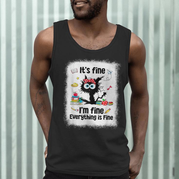 Cat It's Fine I'm Fine Everything Is Fine Teacher Life Men Tank Top, novelty gifts, funny gifts Cat It's Fine I'm Fine Everything Is Fine Teacher Life Men Tank Top, novelty gifts, funny gifts