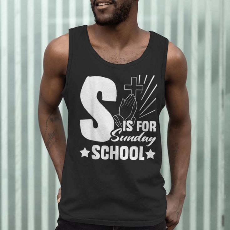 Christian Teacher S Is For Sunday School Essentials Men Tank Top, novelty gifts, funny gifts Christian Teacher S Is For Sunday School Essentials Men Tank Top, novelty gifts, funny gifts