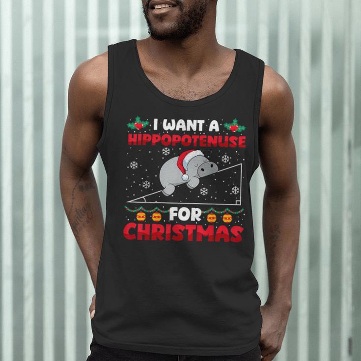 Christmas Math Teacher Hippopotenuse Math Lovers Xmas Men Tank Top, novelty gifts, funny gifts