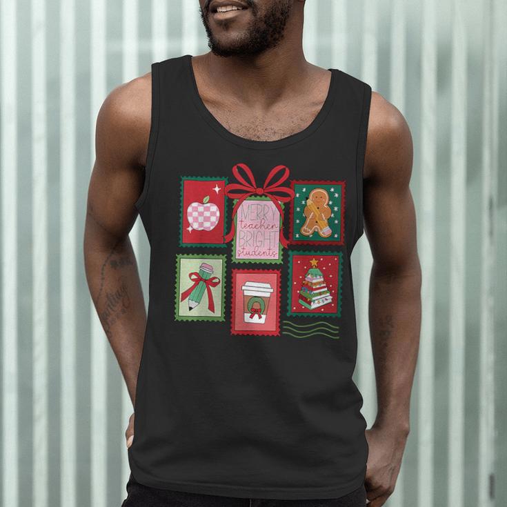 Christmas Teacher Stamps Men Tank Top, novelty gifts, funny gifts