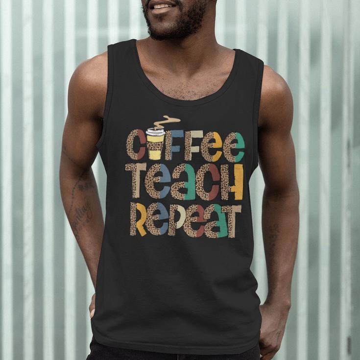 Coffee Teach Repeat Leopard Print Back To School Teachers Men Tank Top, novelty gifts, funny gifts Coffee Teach Repeat Leopard Print Back To School Teachers Men Tank Top, novelty gifts, funny gifts