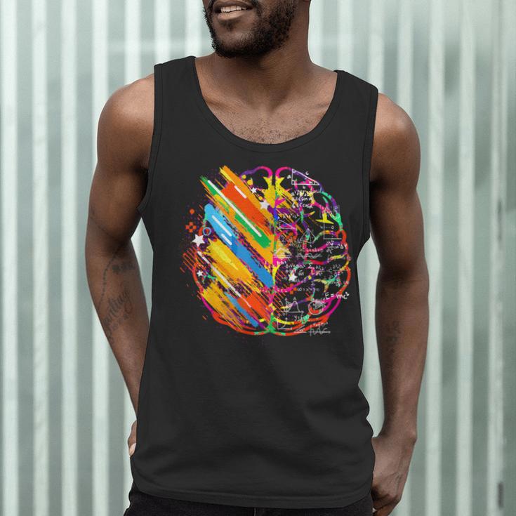 Colorful Brain Art Teacher Artist Painter Student Men Tank Top, novelty gifts, funny gifts