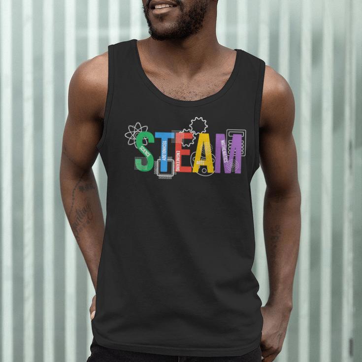 Colorful Steam Letters For Steam Program Teacher And Student Men Tank Top, novelty gifts, funny gifts Colorful Steam Letters For Steam Program Teacher And Student Men Tank Top, novelty gifts, funny gifts