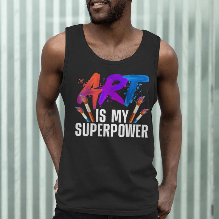 Cool Art For Men Women Art Teacher Artist Painter Superpower Men Tank Top, novelty gifts, funny gifts