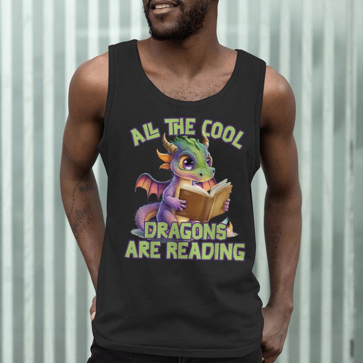 All The Cool Dragons Are Reading Dragon Teacher Men Tank Top, novelty gifts, funny gifts All The Cool Dragons Are Reading Dragon Teacher Men Tank Top, novelty gifts, funny gifts