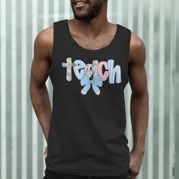 Coquette Bow Teach Teacher Happy First Day Back To School Men Tank Top, novelty gifts, funny gifts Coquette Bow Teach Teacher Happy First Day Back To School Men Tank Top, novelty gifts, funny gifts