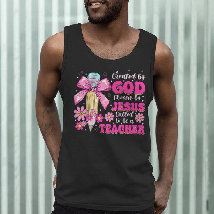Created By God Called To Teacher Jesus Christian Teacher Men Tank Top, novelty gifts, funny gifts