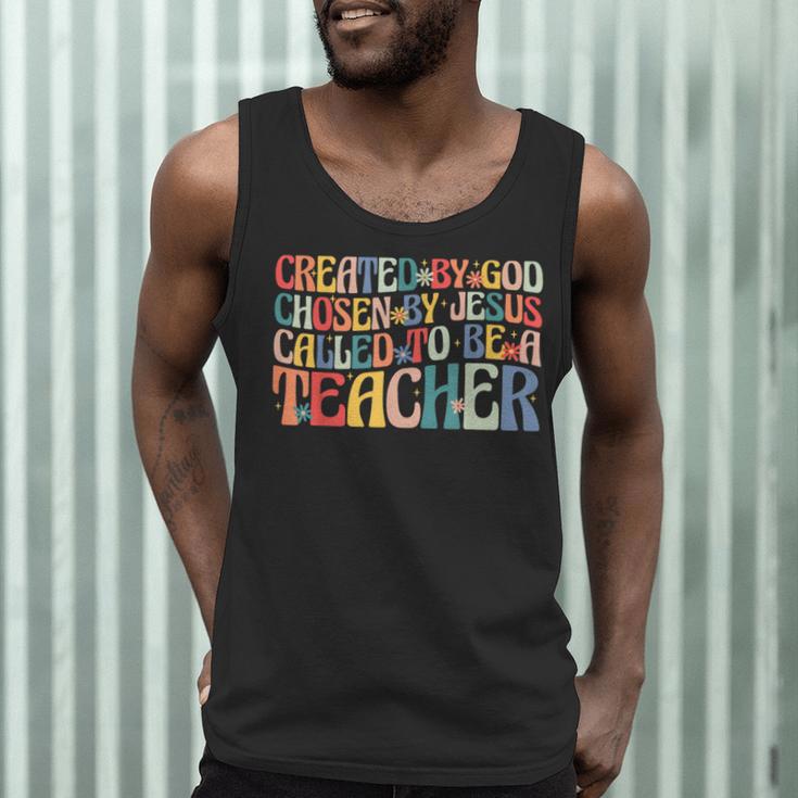 Created By God Chosen By Jesus Called To Be a Teacher Men Tank Top, novelty gifts, funny gifts