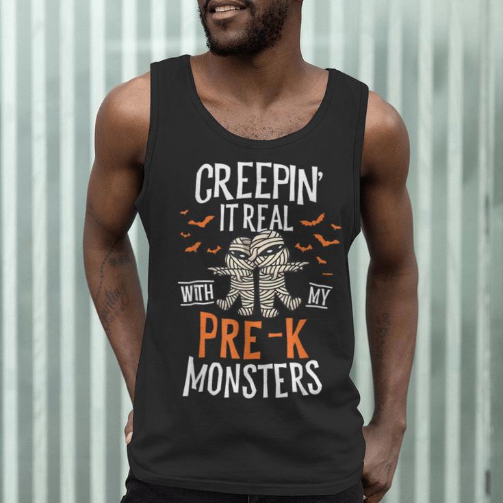 Creepin It Real Pre-K Monsters Halloween Preschool Teacher Men Tank Top, novelty gifts, funny gifts Creepin It Real Pre-K Monsters Halloween Preschool Teacher Men Tank Top, novelty gifts, funny gifts