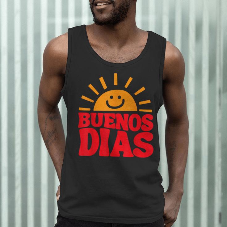 Cute Bilingual Spanish Teacher Buenos Dias Sunshine Men Tank Top, novelty gifts, funny gifts