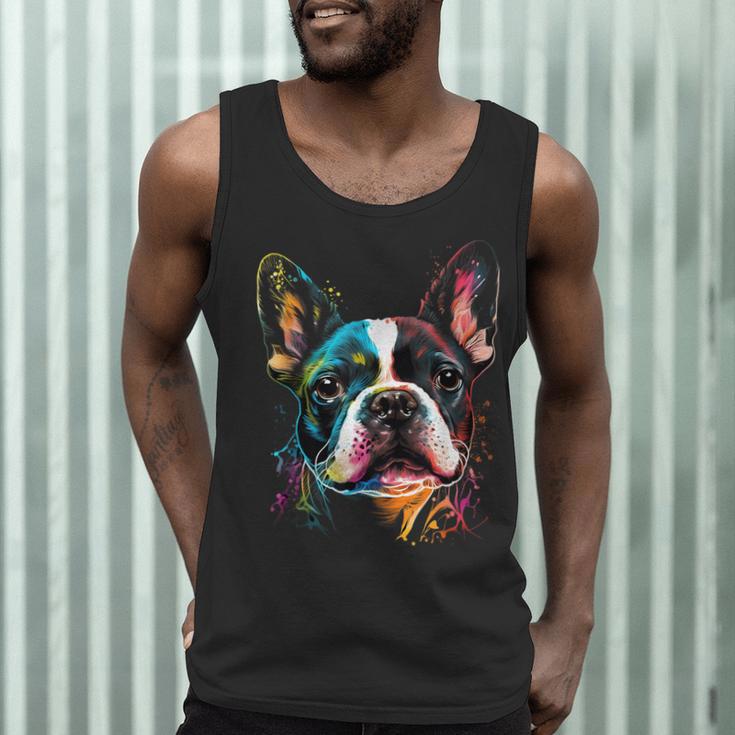 Cute Boston Terrier Puppy Dog Art Lover Unique Painting For Men Women Kids Men Tank Top, novelty gifts, funny gifts