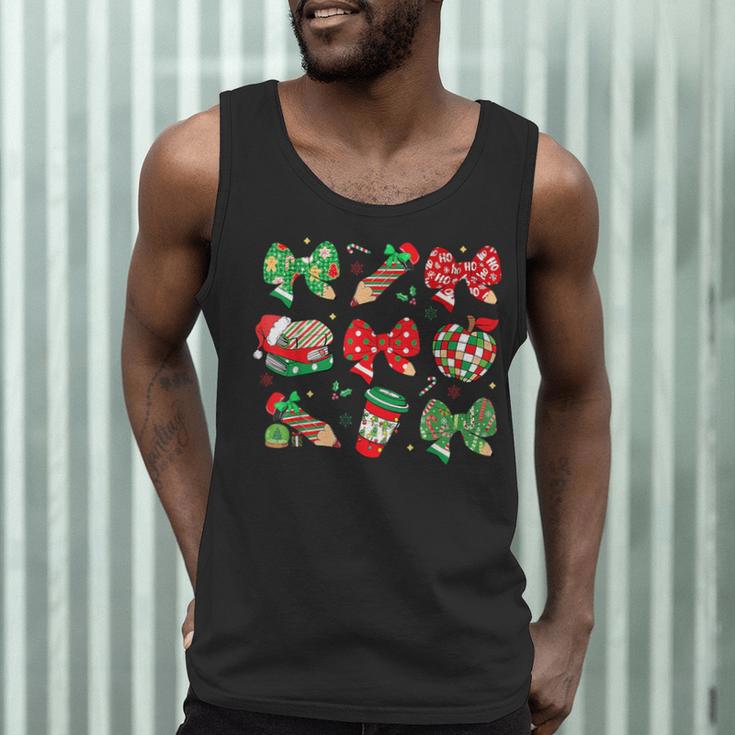 Cute Coquette Pencil Bow Christmas School Teacher Student Men Tank Top, novelty gifts, funny gifts Cute Coquette Pencil Bow Christmas School Teacher Student Men Tank Top, novelty gifts, funny gifts