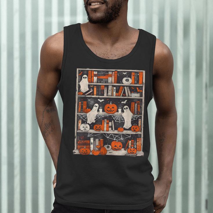 Cute Ghost Book Reading Books Lover Spooky Teacher Halloween Men Tank Top, novelty gifts, funny gifts
