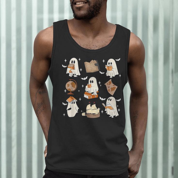 Cute Ghosts Reading Book Bookworm Halloween History Teacher Men Tank Top, novelty gifts, funny gifts Cute Ghosts Reading Book Bookworm Halloween History Teacher Men Tank Top, novelty gifts, funny gifts