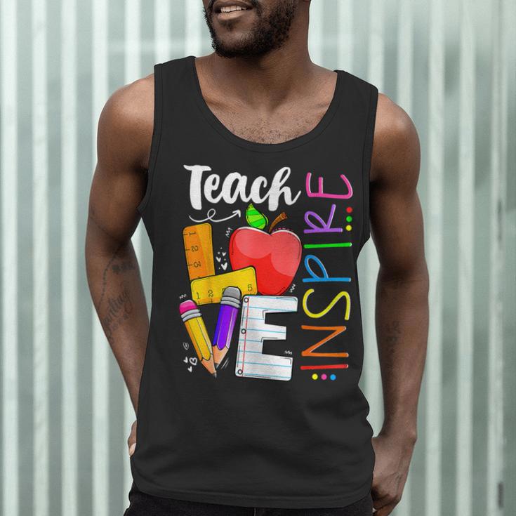 Cute Teach Love And Inspire Men Women Teacher Men Tank Top, novelty gifts, funny gifts