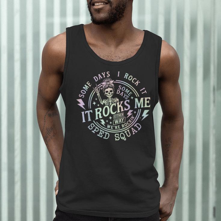 Some Days I Rock It Some Days It Rocks Me Teacher Sped Squad Men Tank Top, novelty gifts, funny gifts