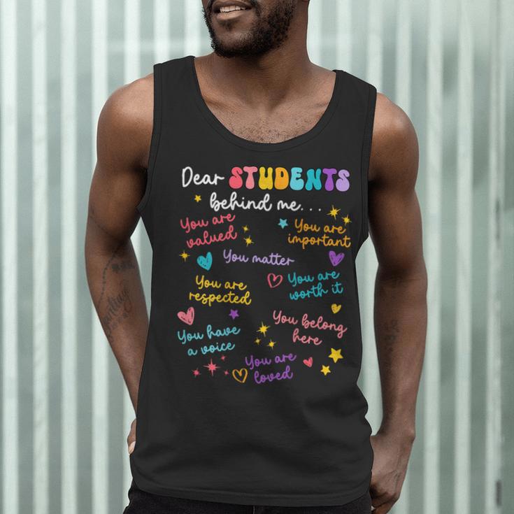 Dear Student Behind Me Teacher Appreciation Back To School Men Tank Top, novelty gifts, funny gifts Dear Student Behind Me Teacher Appreciation Back To School Men Tank Top, novelty gifts, funny gifts