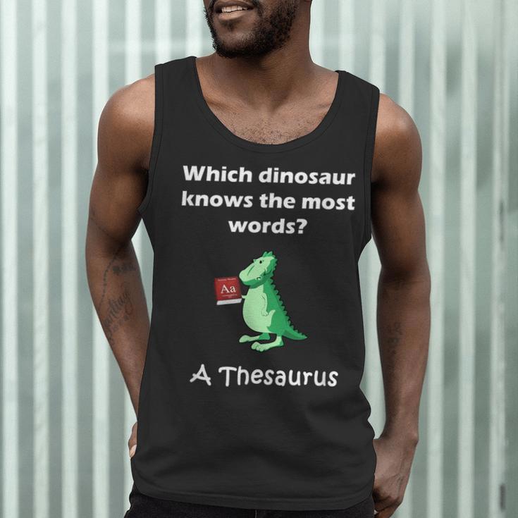 Dinosaur Thesaurus Grammar Joke Teacher Men Tank Top, novelty gifts, funny gifts