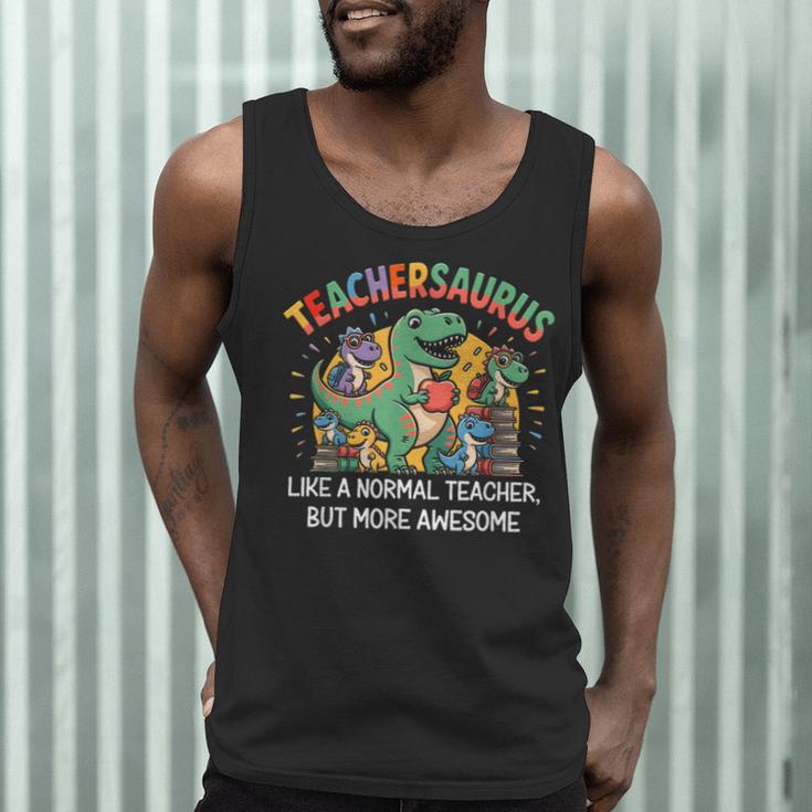 Dinosaurs Teachersaurus Like A Normal Teacher More Awesome Men Tank Top, novelty gifts, funny gifts Dinosaurs Teachersaurus Like A Normal Teacher More Awesome Men Tank Top, novelty gifts, funny gifts
