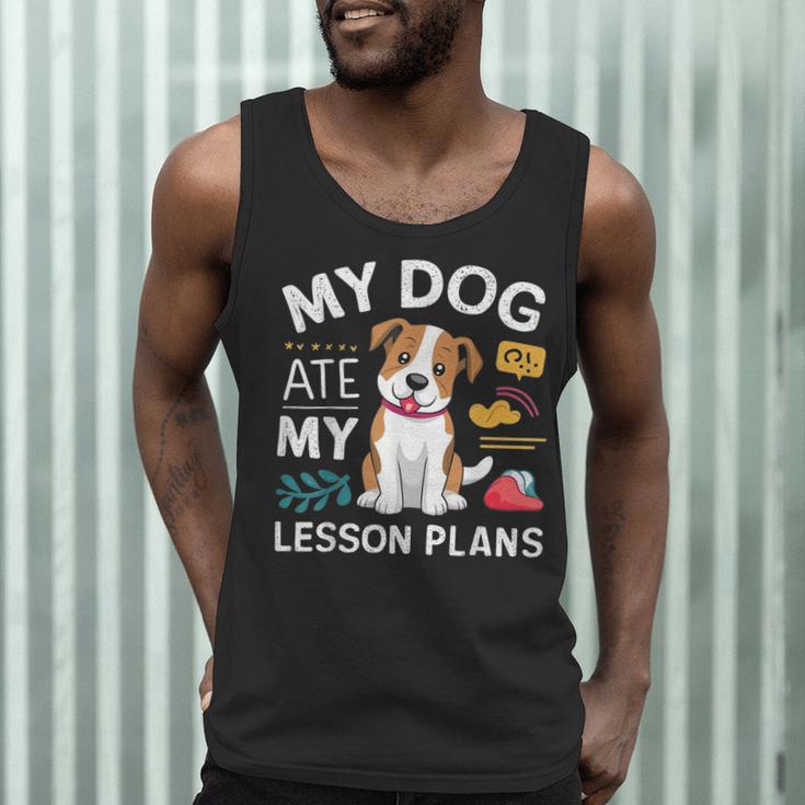 My Dog Ate My Lesson Plan Teacher Back To School Men Tank Top, novelty gifts, funny gifts