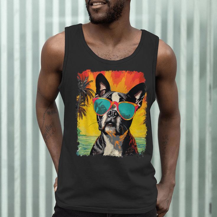 Dog Boston Terrier Hawaiian Men Tank Top, novelty gifts, funny gifts