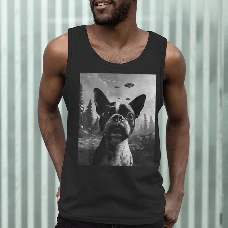 Dog Mom Dad Alien Selfie Boston Terrier UFO For Men Women Men Tank Top, novelty gifts, funny gifts
