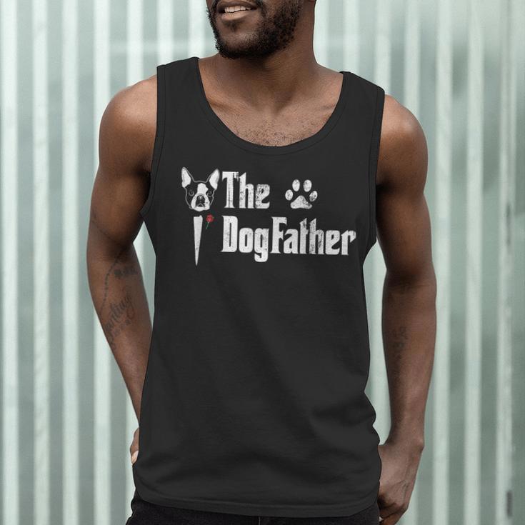 The Dogfather Boston Terrier Dog Dad Father's Day Men Tank Top, novelty gifts, funny gifts