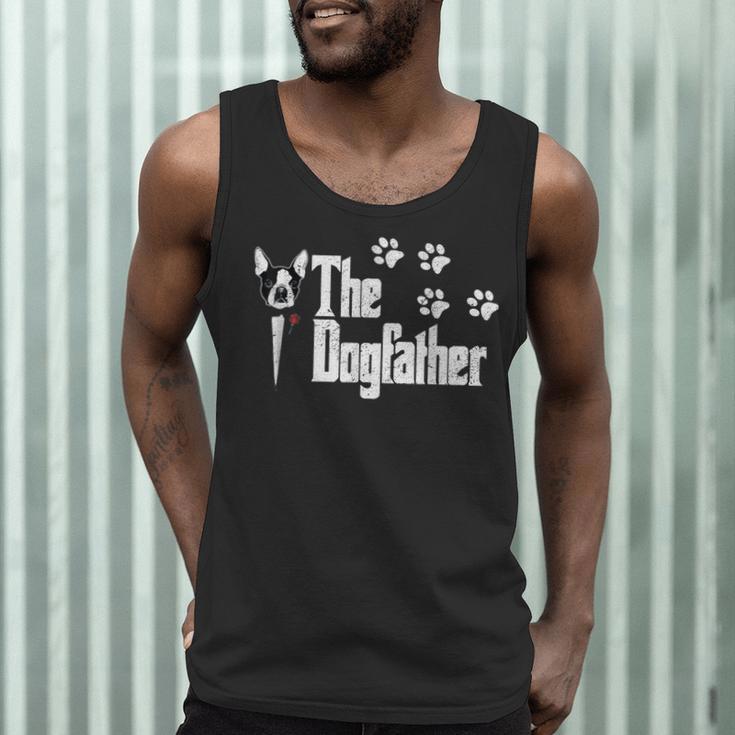 The Dogfather Boston Terrier Dog Dad Tshirt Idea Men Tank Top, novelty gifts, funny gifts