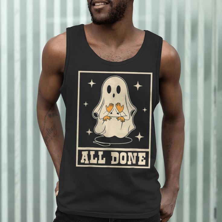 All Done Sign Language Ghost Speech Pathology Teacher Men Tank Top, novelty gifts, funny gifts All Done Sign Language Ghost Speech Pathology Teacher Men Tank Top, novelty gifts, funny gifts