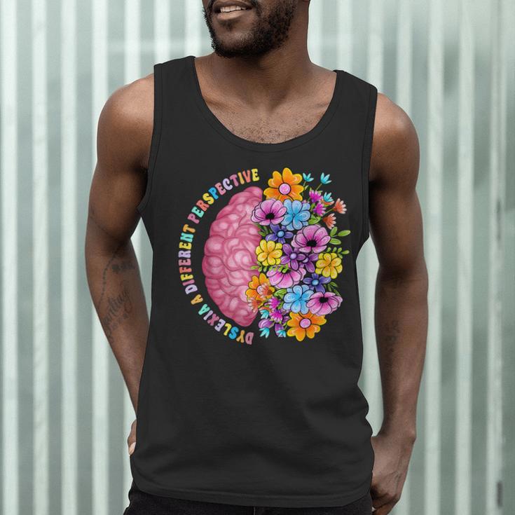 Dyslexia Different Perspective Reading Brain Floral Teacher Men Tank Top, novelty gifts, funny gifts