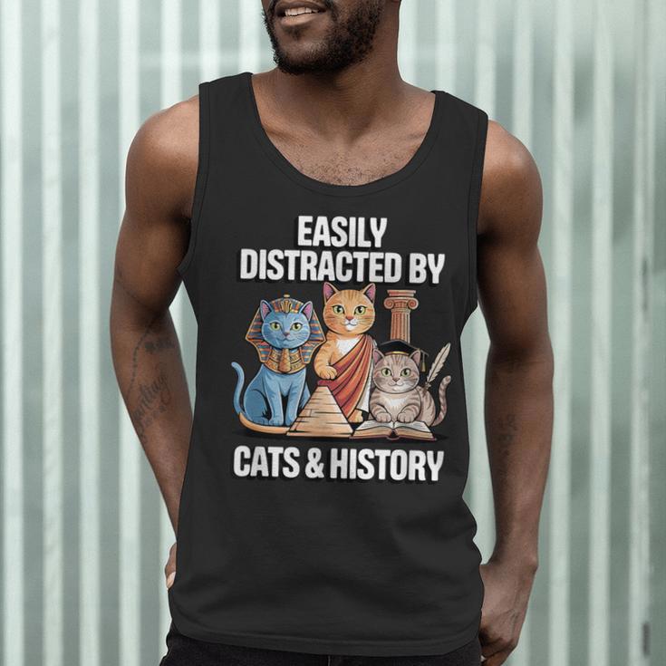 Easily Distracted By Cats & History Teacher Women Men Men Tank Top, novelty gifts, funny gifts Easily Distracted By Cats & History Teacher Women Men Men Tank Top, novelty gifts, funny gifts