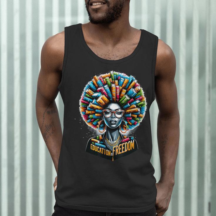 Education Is Freedom History Month Teacher Books Afro Men Tank Top, novelty gifts, funny gifts Education Is Freedom History Month Teacher Books Afro Men Tank Top, novelty gifts, funny gifts