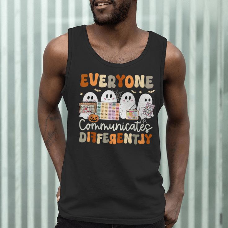 Everyone Communicates Differently Halloween Sped Teacher Men Tank Top, novelty gifts, funny gifts
