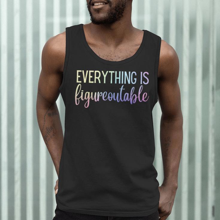 Everything Is Figureoutable Teacher Motivational - -Adults Small Short Sleeve Crew Collar Modern Fun Vacation Cotton Polyester Machine Wash Men Tank Top, novelty gifts, funny gifts Everything Is Figureoutable Teacher Motivational - -Adults Small Short Sleeve Crew Collar Modern Fun Vacation Cotton Polyester Machine Wash Men Tank Top, novelty gifts, funny gifts