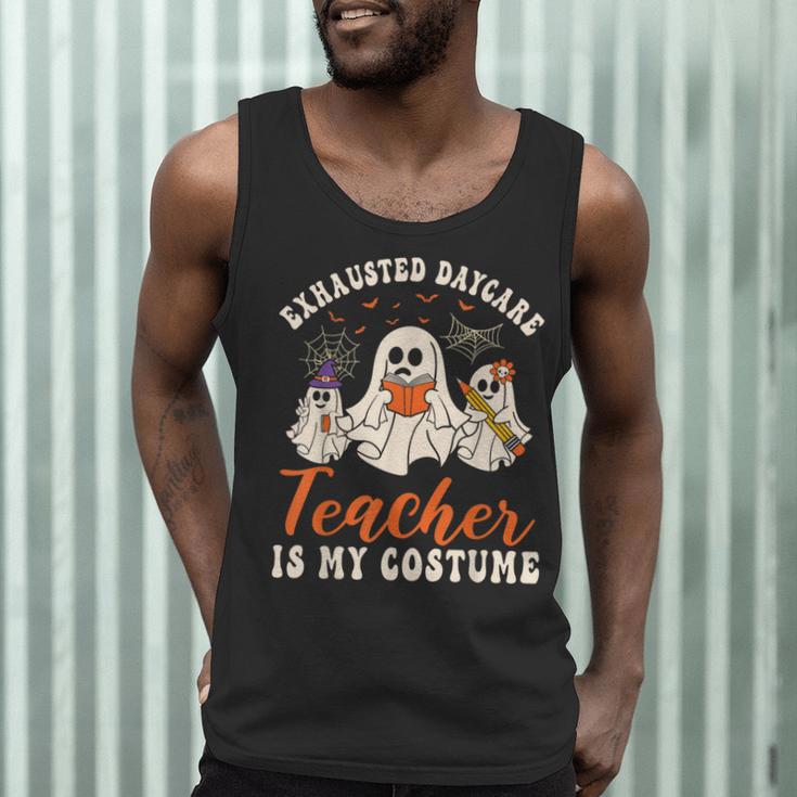 Exhausted Daycare Teacher Is My Costume Halloween Ghost Fun For Men Women Men Tank Top, novelty gifts, funny gifts