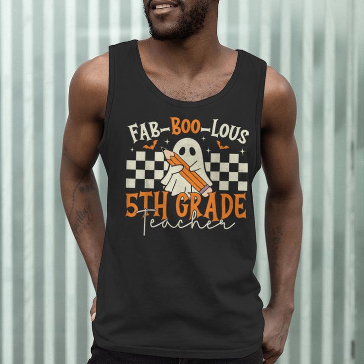Fab Boo Lous 5th Grade Teacher Retro Ghost Spooky Halloween Men Tank Top, novelty gifts, funny gifts