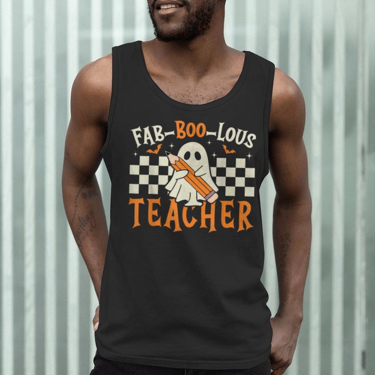 Fab Boo Lous Teacher Retro Ghost Spooky Halloween Costume Men Tank Top, novelty gifts, funny gifts