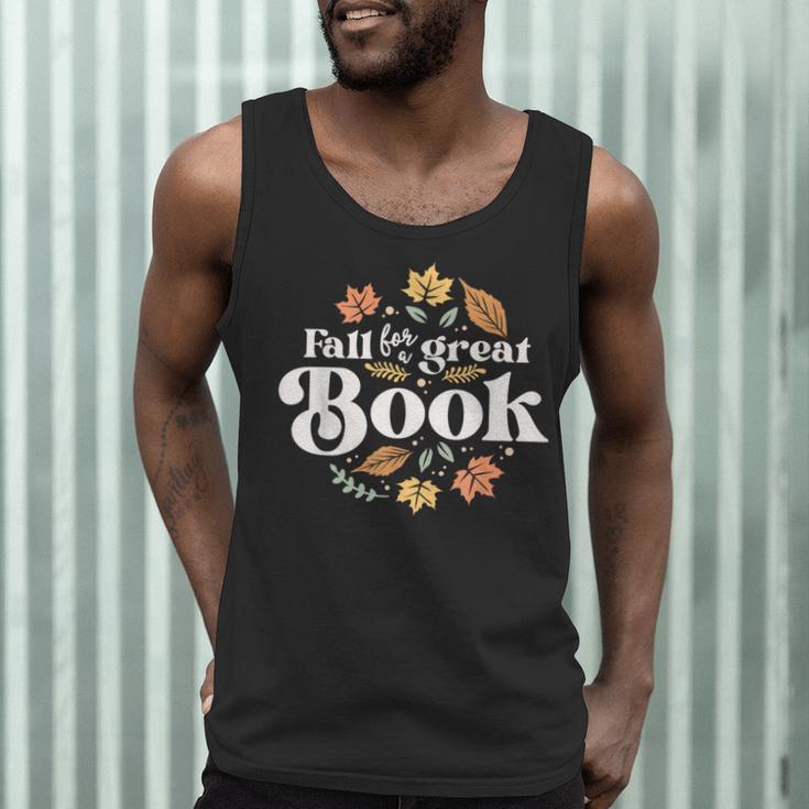 Fall For A Great Book Reading Librarian Autumn Teacher Men Tank Top, novelty gifts, funny gifts Fall For A Great Book Reading Librarian Autumn Teacher Men Tank Top, novelty gifts, funny gifts