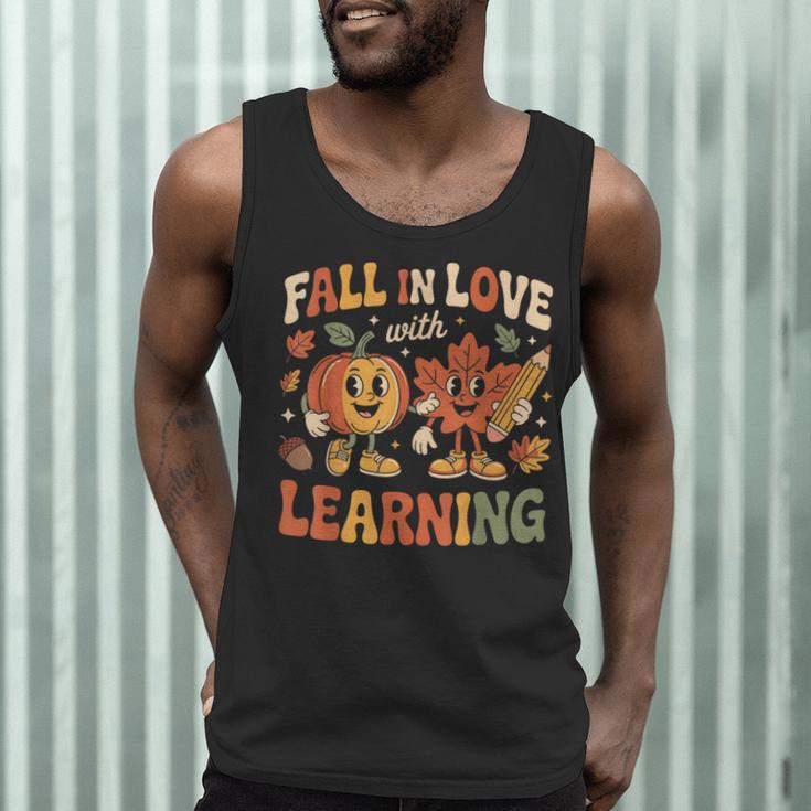 Fall In Love With Learning Retro Autumn Thanksgiving Teacher Men Tank Top, novelty gifts, funny gifts Fall In Love With Learning Retro Autumn Thanksgiving Teacher Men Tank Top, novelty gifts, funny gifts